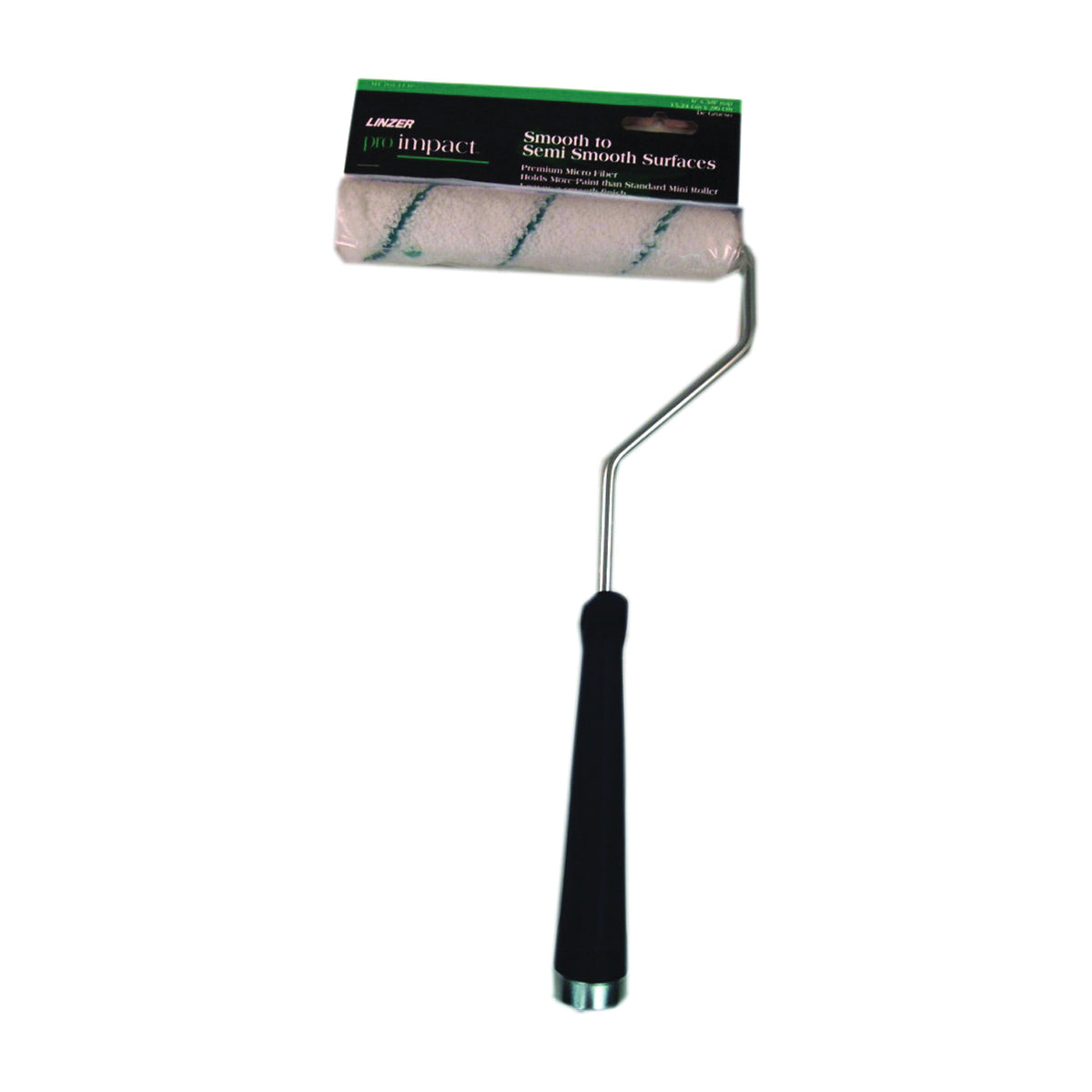 Linzer MT701-11 6 Mini Roller, 3/8 in Nap, Microfiber Cloth Cover, Threaded Handle, 6 in L Roller