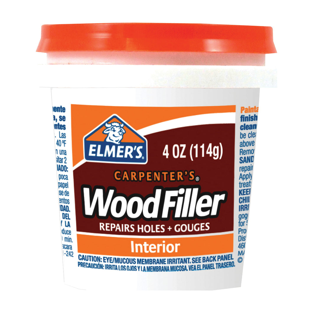 Elmers E847D12 Wood Filler, Paste, Mild Acrylic, Light Tan, 0.25 pt