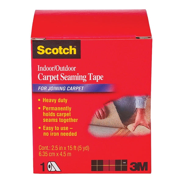 Scotch CT4010DC Carpet Seaming Tape, 15 ft L, 2-1/2 in W