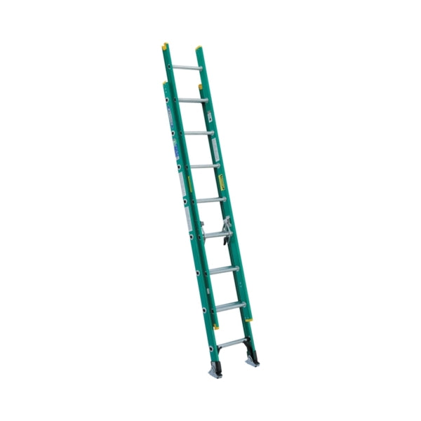 WERNER D5916-2 Extension Ladder, 16 ft H Reach, 225 lb, Fiberglass