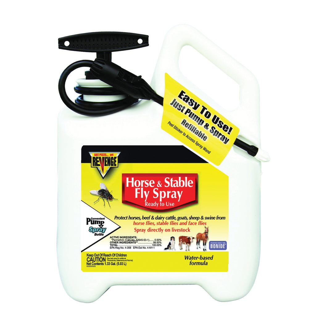 Bonide 46175 Horse and Stable Fly Spray, Liquid, Spray Application, 1.33 gal