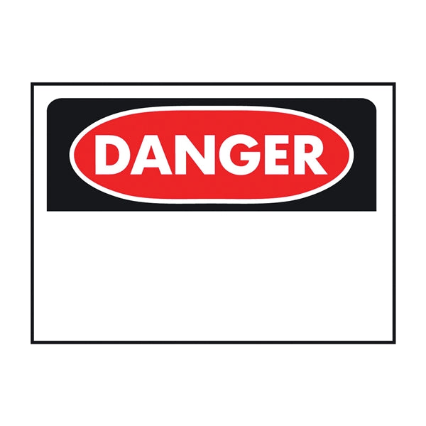 HY-KO 523 Danger Sign, Rectangular, White Background, Polyethylene, 14 in W x 10 in H Dimensions
