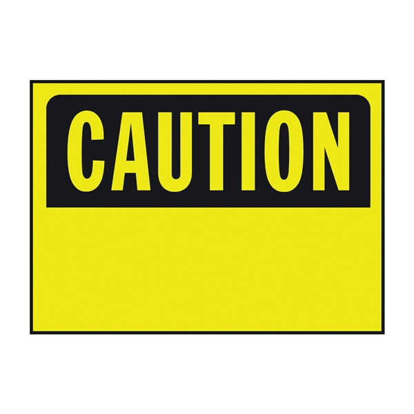 HY-KO 562 Caution Sign, Rectangular, Yellow Background, Polyethylene, 14 in W x 10 in H Dimensions