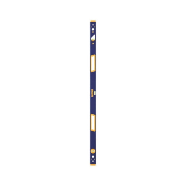 IRWIN 1794078 Box Beam Level, 48 in L, 3 -Vial, Magnetic, Aluminum, Blue/Yellow