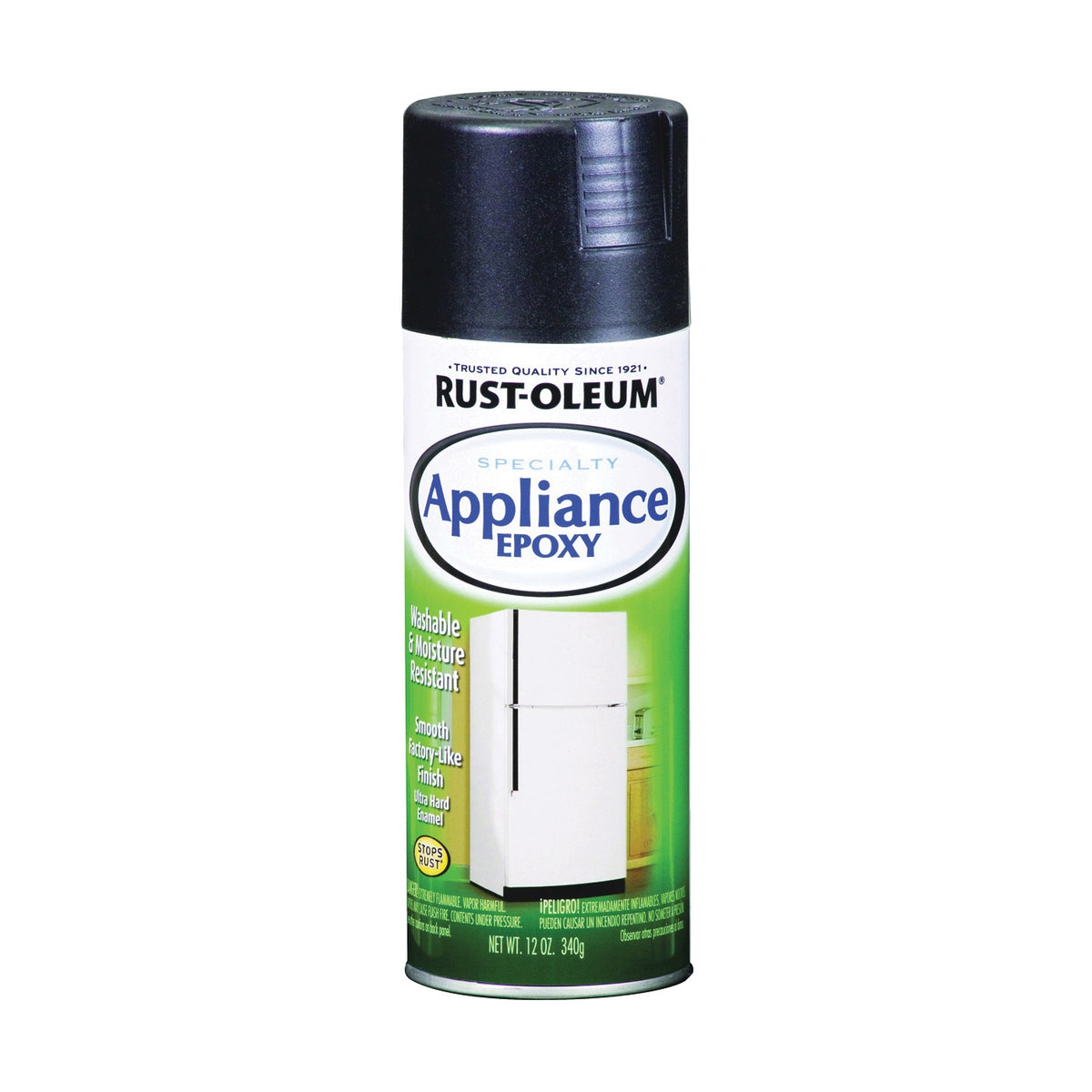 RUST-OLEUM 7886830 Appliance Epoxy Spray Paint, Gloss, Black, 12 oz, Aerosol Can