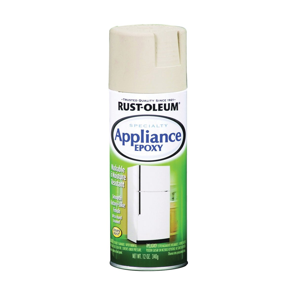 RUST-OLEUM 7882830 Appliance Epoxy Spray Paint, Gloss, Almond, 12 oz, Aerosol Can