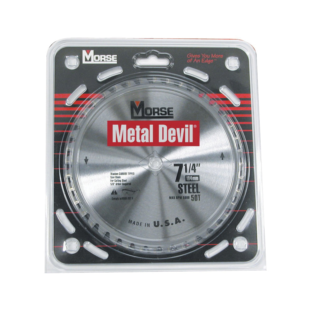 MORSE CSM72548NSC Circular Saw Blade, 7-1/4 in Dia, 5/8 in Arbor, 48-Teeth, Carbide Cutting Edge