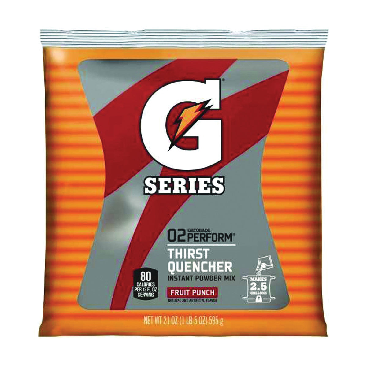 Gatorade 33691 Thirst Quencher Instant Powder Sports Drink Mix, Powder, Fruit Punch Flavor, 21 oz Pack