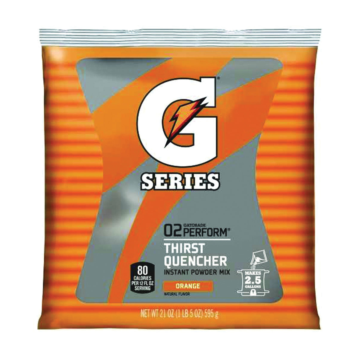 Gatorade 03970 Thirst Quencher Instant Powder Sports Drink Mix, Powder, Orange Flavor, 21 oz Pack