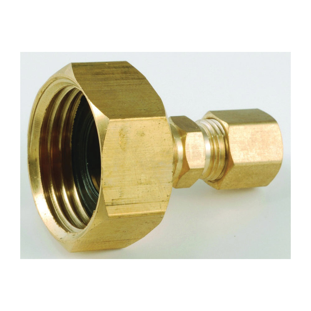 Anderson Metals 757422-1204 Hose to Tube Adapter, 3/4 x 1/4 in, Female Hose x Compression, Brass