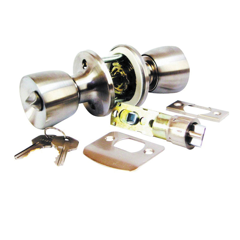 US Hardware D-090B Entrance Lockset, Stainless Steel, Brushed Stainless Steel