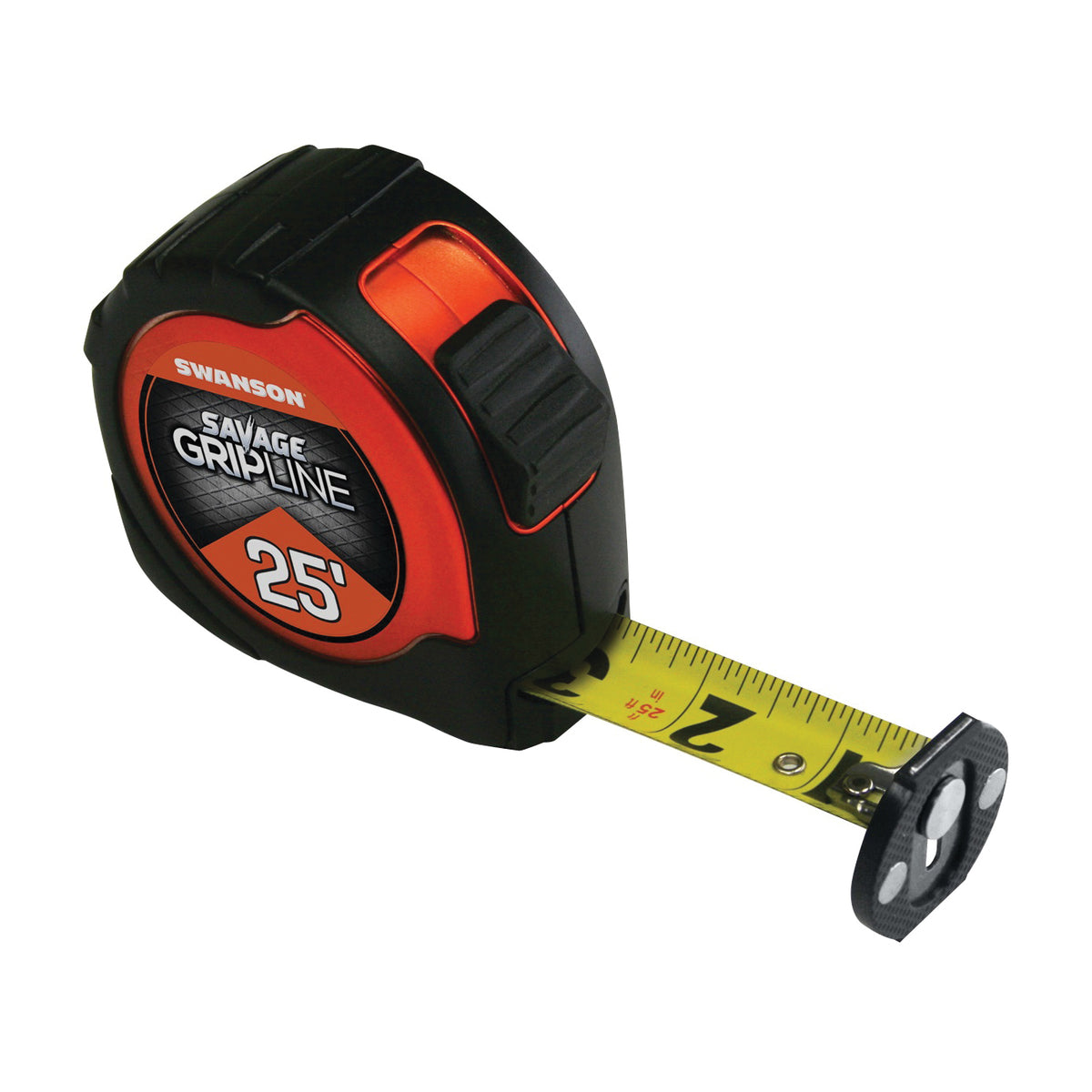 Swanson SAVAGE Series SVGL25M1 Tape Measure, 25 ft L Blade, 1-1/16 in W Blade, ABS/Rubber Case