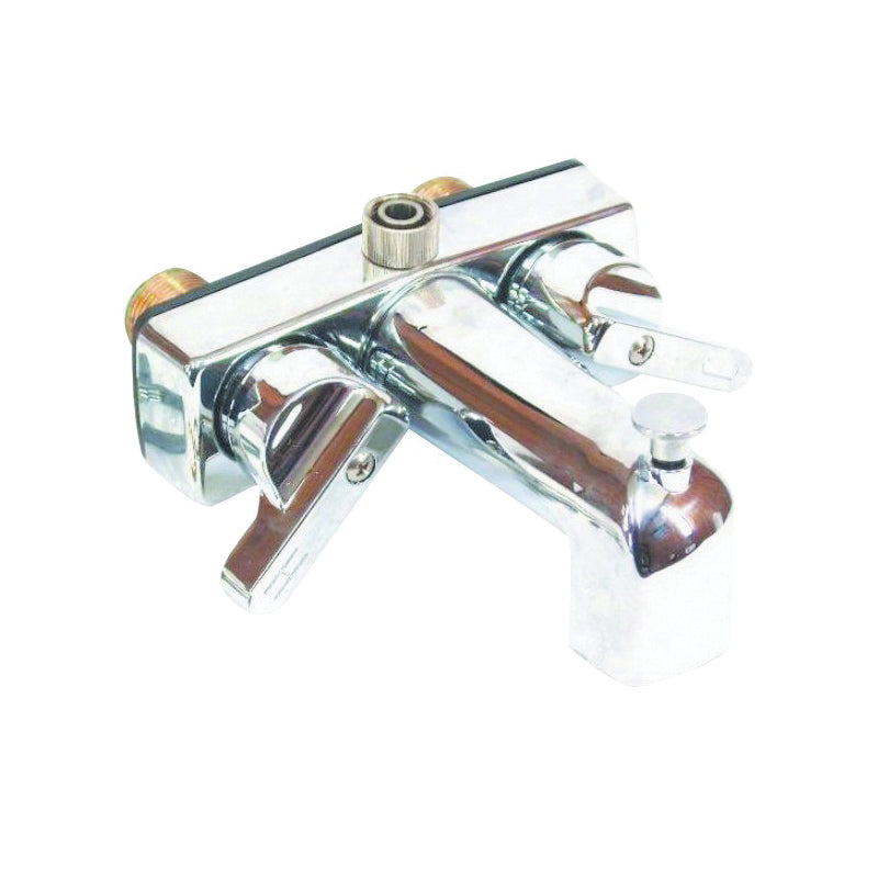 US Hardware P-670B Tub and Shower Diverter, 2 -Faucet Handle, Center Mounting, Brass, Chrome