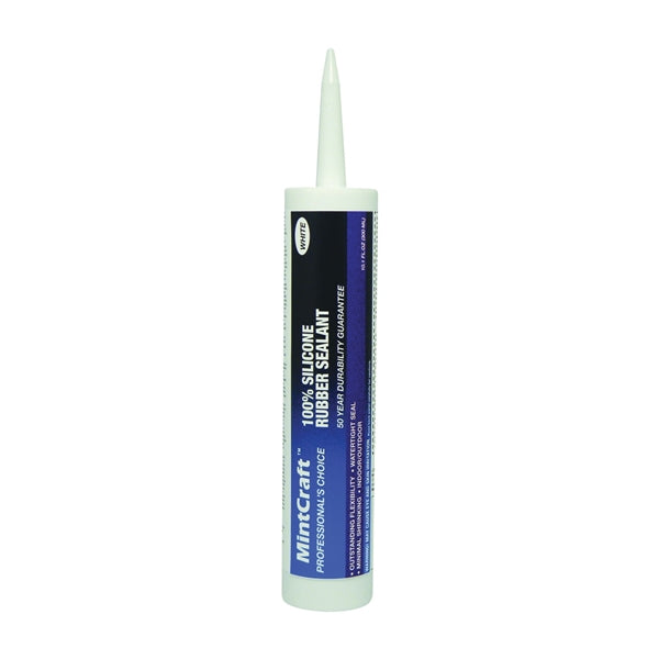 Red Devil 7850800 Silicone Rubber Sealant, White, 10.1 oz Cartridge