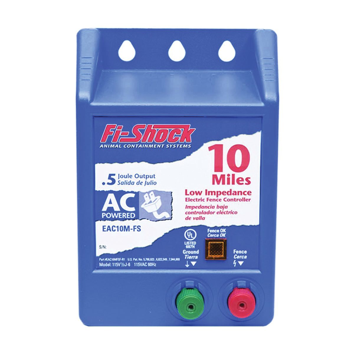 Zareba Fi-Shock EAC10M-FS AC Charger, 0.5 J Output Energy, 115 V