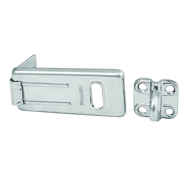 Master Lock 702D Hasp, 2-1/2 in L, 1-1/4 in W, Steel, Zinc, 9/32 in Dia Shackle