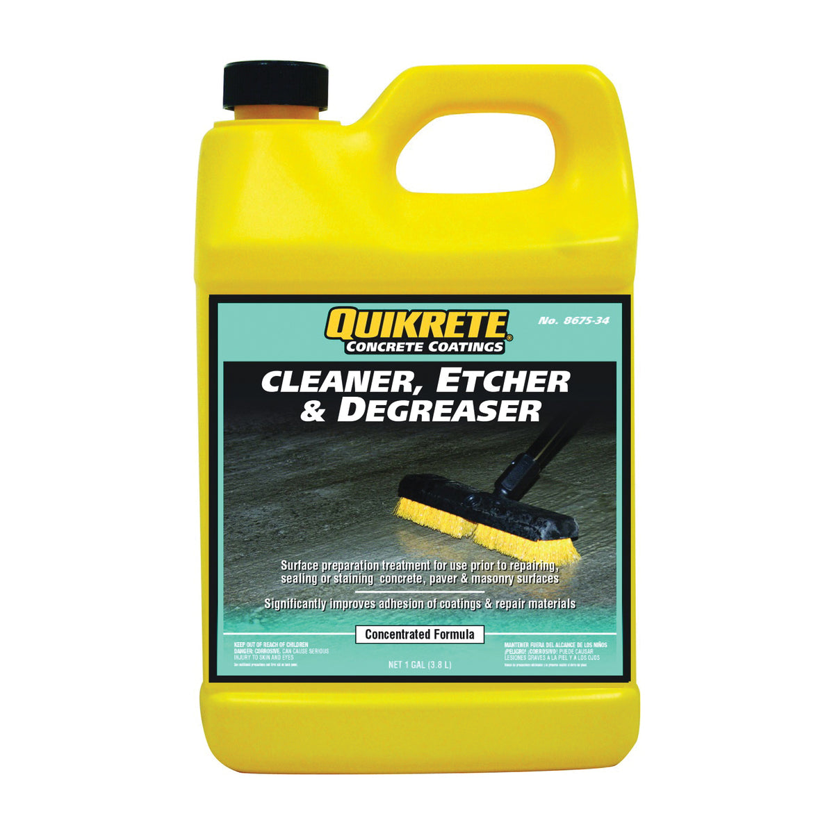 Quikrete 8675-34 Cleaner, Liquid, Mild, Pale Yellow, 1 gal, Bottle