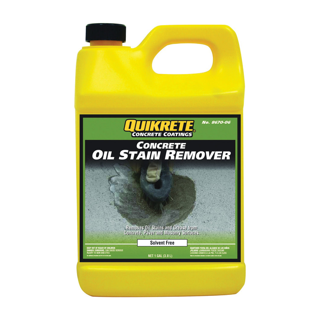 Quikrete 8670-06 Oil Stain Remover, Liquid, Pale Yellow, 1 gal, Bottle