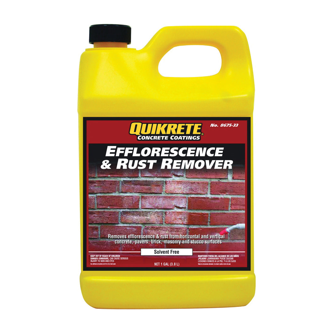 Quikrete 8675-33 Efflorescence and Rust Remover, Liquid, Pale Yellow, 1 gal, Bottle