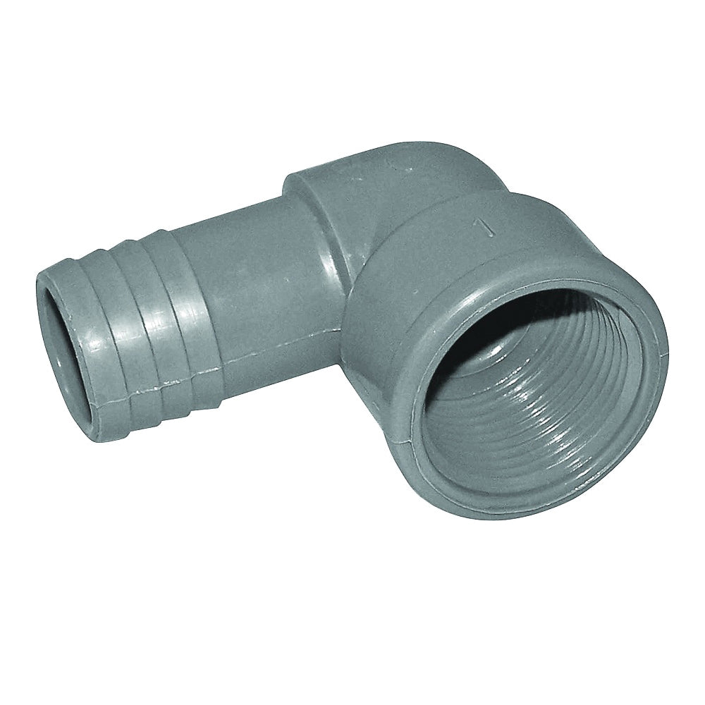 GENOVA 353905 Elbow, 90 deg Angle, 1/2 in, Insert x FIP, Polypropylene/PVC
