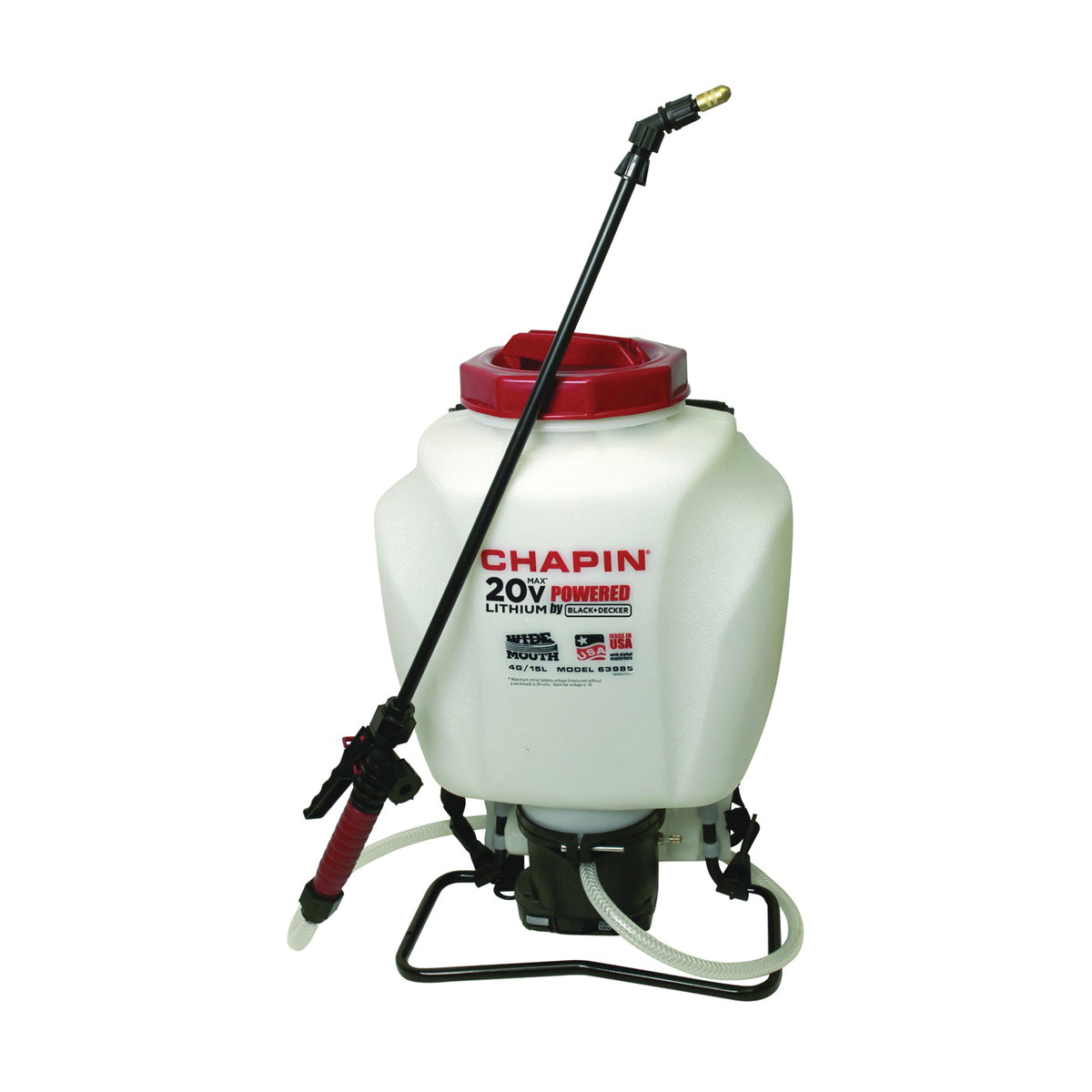 CHAPIN 63985 Backpack Sprayer, 4 gal Tank, Poly Tank, 20 ft Horizontal, 27 ft Vertical Spray Range, 48 in L Hose