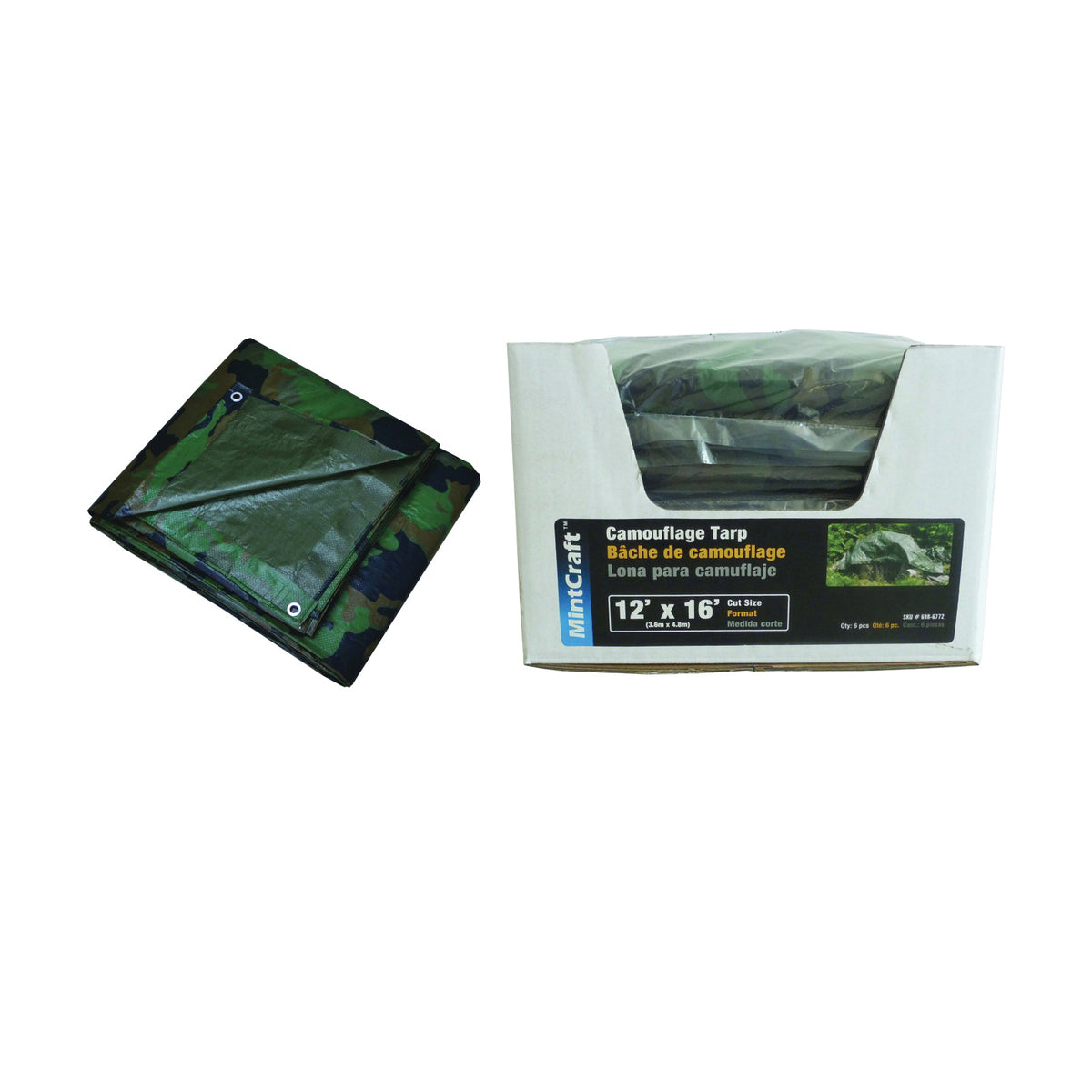 ProSource C1212110-D Tarp with Display, 16 ft L, 12 ft W, Poly