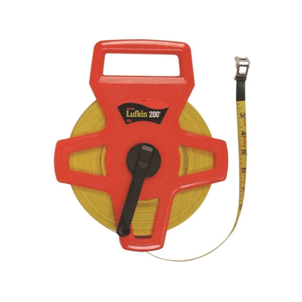 Crescent Lufkin FE150/1707 Tape Measure, 150 ft L Blade, 1/2 in W Blade, Fiberglass Blade, ABS Case, Orange Case