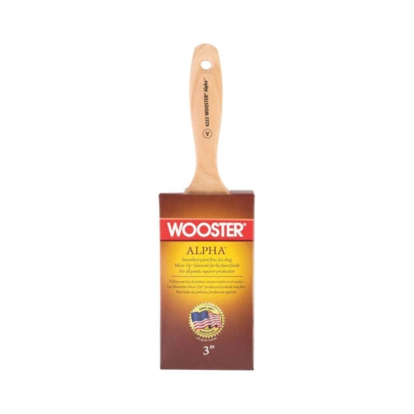 WOOSTER 4233-3 Paint Brush, 3 in W, 3-3/16 in L Bristle, Synthetic Bristle, Varnish Handle
