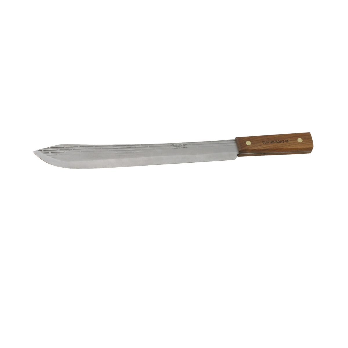 OLD HICKORY 7-14 Butcher Knife, 1095 Carbon Steel Blade, Hardwood Handle, Brown Handle