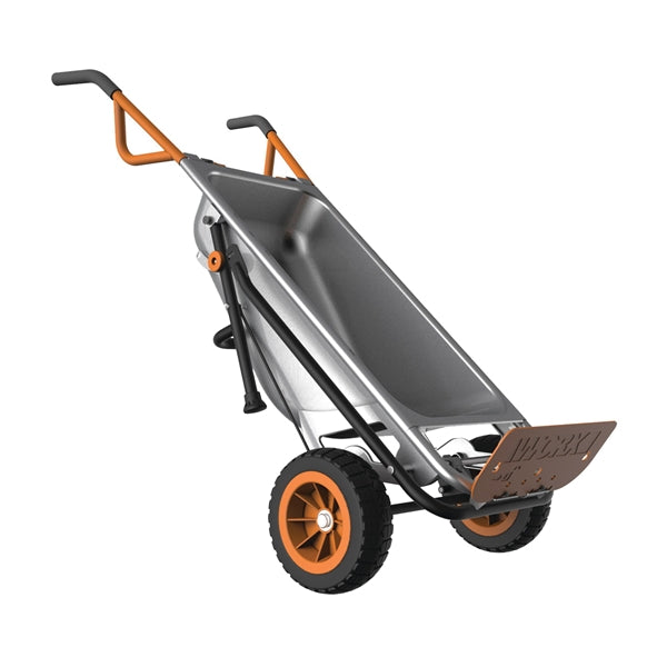 WORX WG050 Yard Cart, 300 lb, Metal Deck, 2-Wheel, 10 in Wheel, Flat-Free Wheel, Comfort-Grip Handle