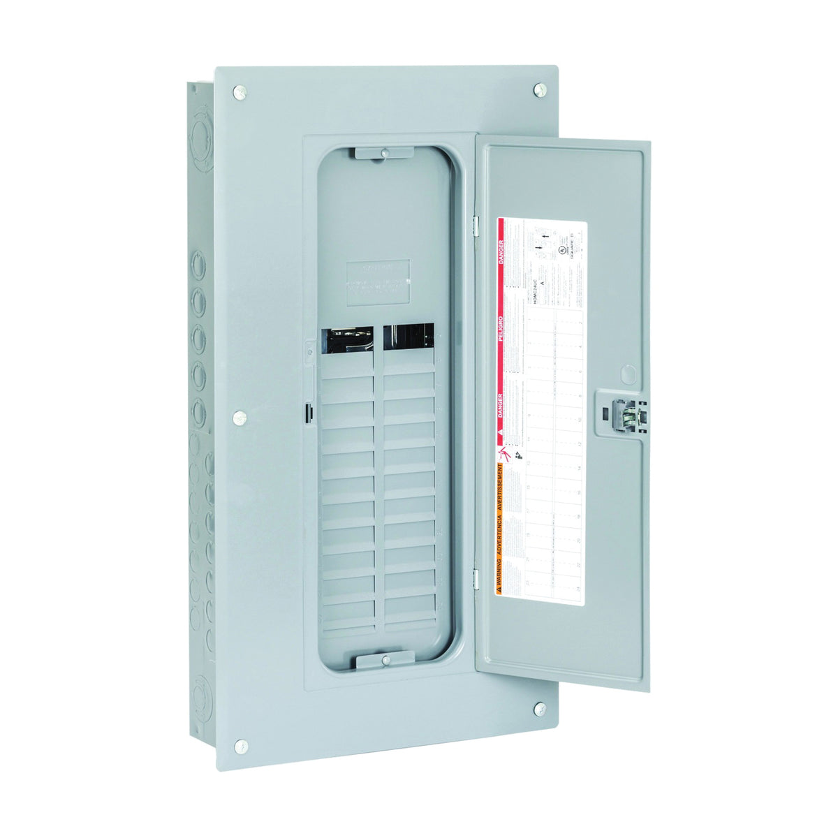 Square D Homeline HOM2040L125PC Load Center, 125 A, 20 -Space, 40 -Circuit, Main Lug, NEMA 1 Enclosure, Gray