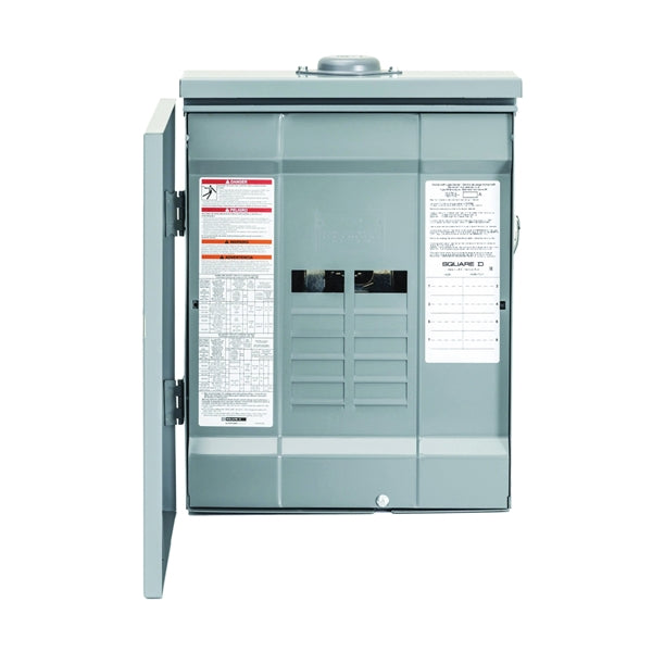 Square D Homeline HOM816L125PRB Load Center, 125 A, 8 -Space, 16 -Circuit, Main Lug, NEMA 3R Enclosure, Gray