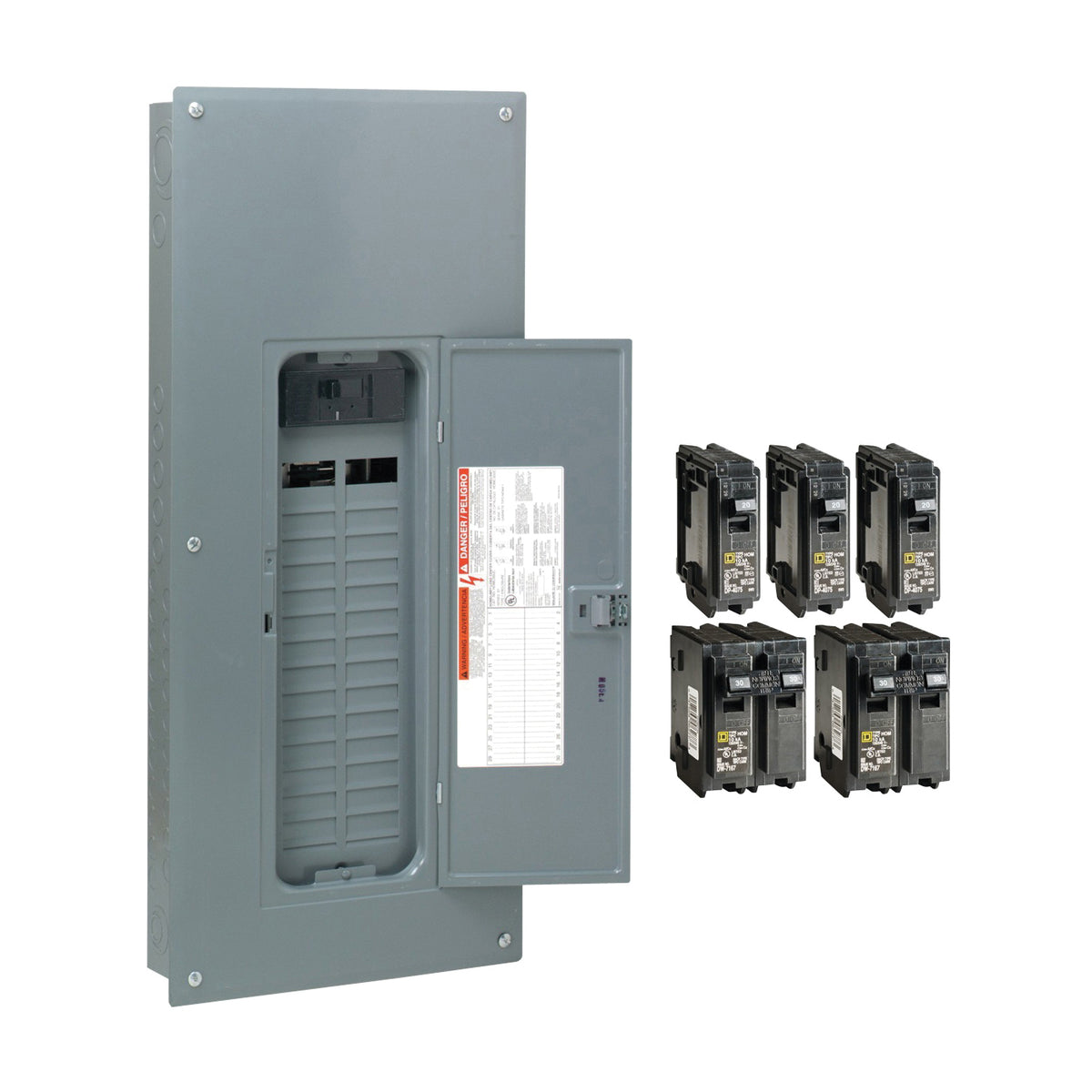 Square D HOM3060M200PCVP Load Center, 60 -Pole, 200 A, 30 -Space, Plug-On Neutral, NEMA 1 Enclosure