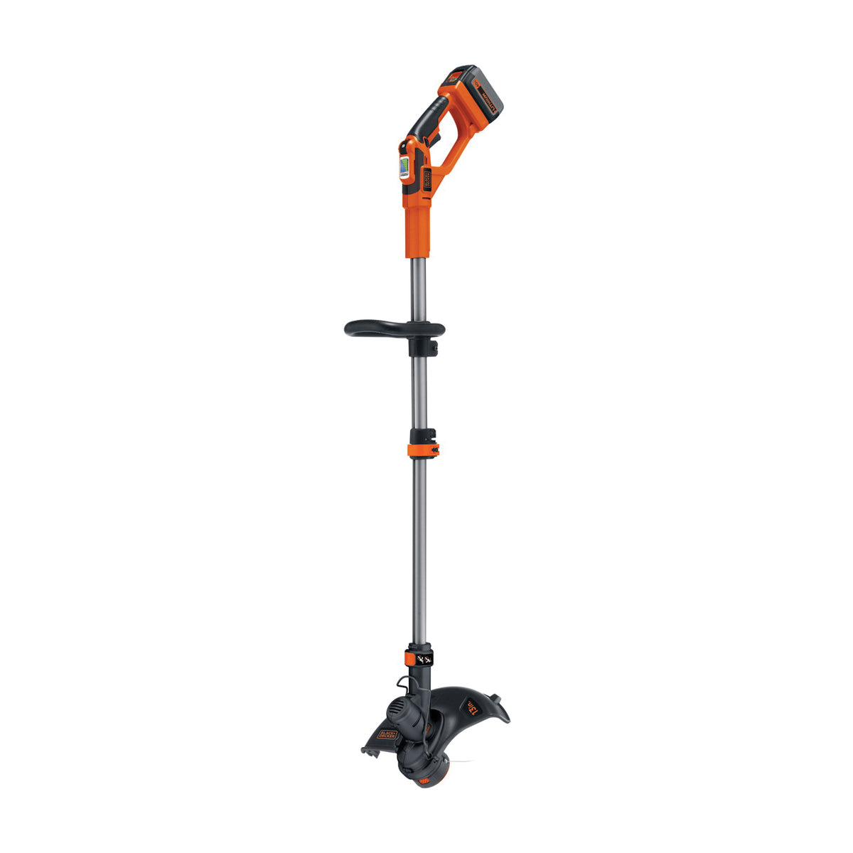 Black+Decker LST136 String Trimmer, 1.5 Ah, 40 V Battery, Lithium-Ion Battery, 1-Speed, 52 in L Shaft