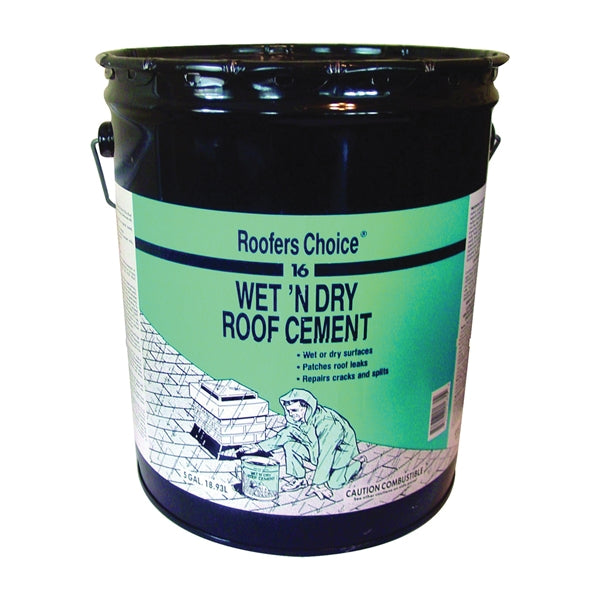 Henry Roofers Choice 16 Series RC016070 Roof Cement, Black, Liquid, Paste, 4.75 gal Pail