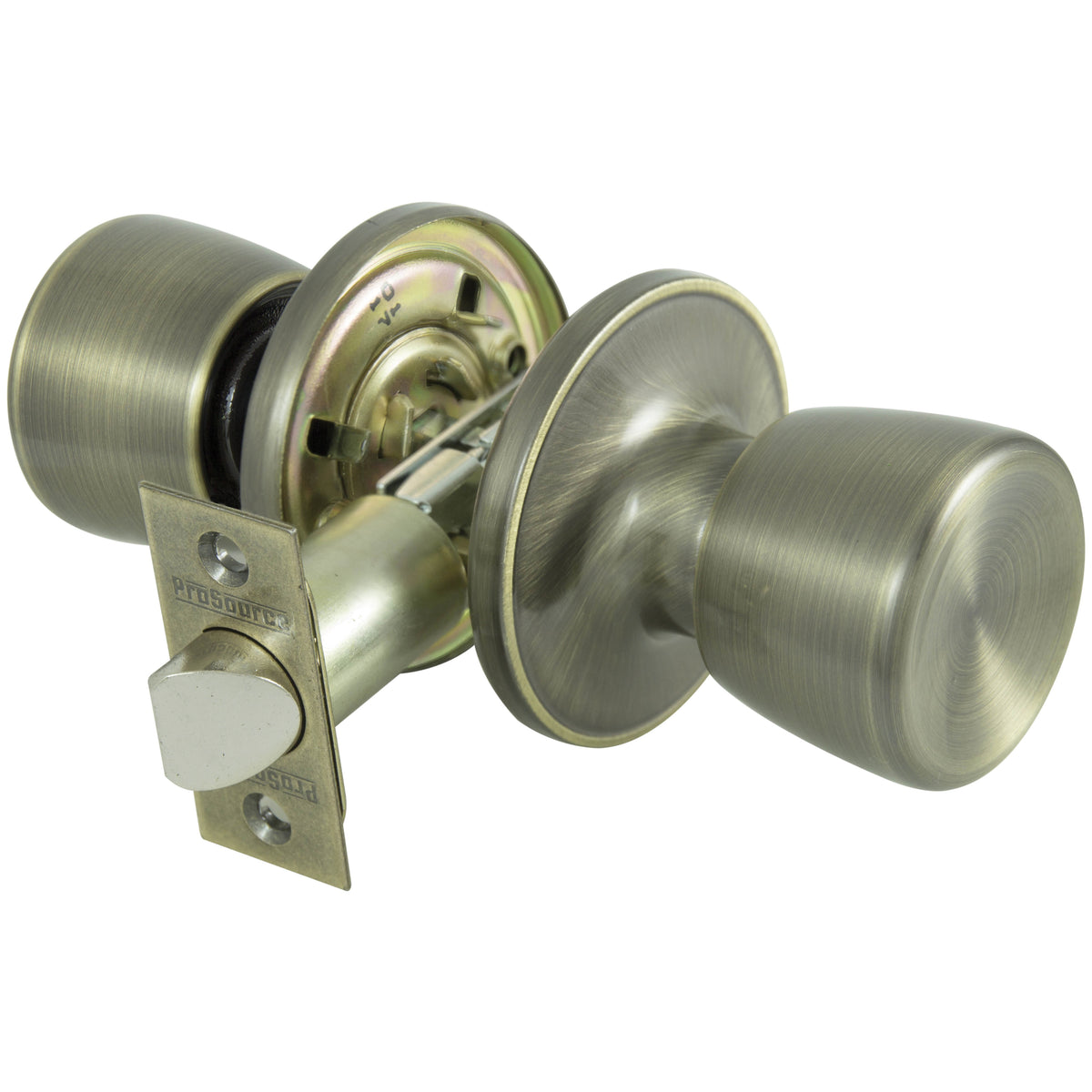 ProSource TS830V-PS Door Knob, Knob Handle, Metal, Antique Brass, 2-3/8 to 2-3/4 in Backset, 44 x 57 mm Strike