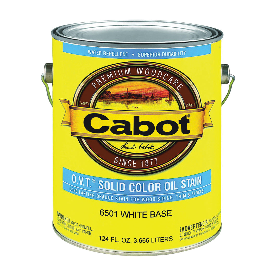 Cabot O.V.T. 140.0006501.007 Oil Stain, Flat, White, Liquid, 1 gal