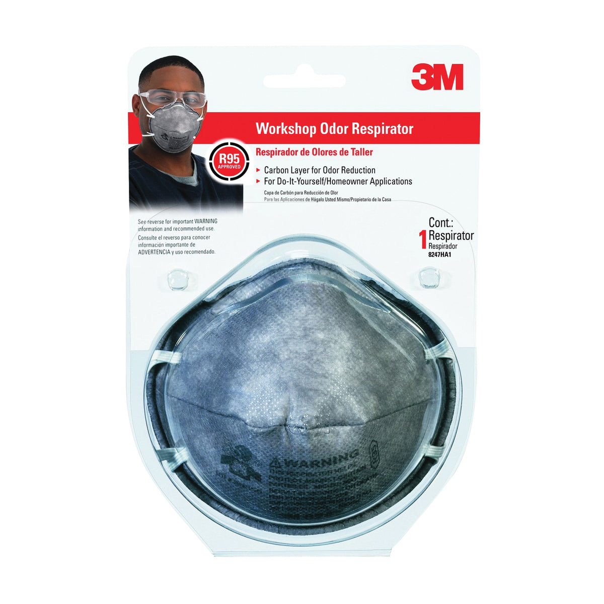 3M TEKK Protection 8247HA1-C Disposable Non-Valved Odor Respirator