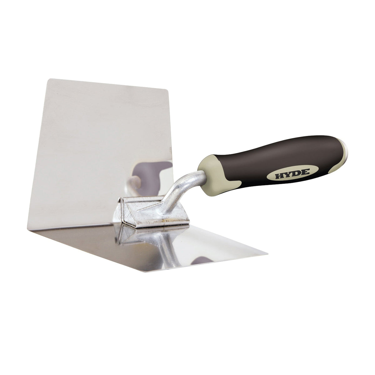 HYDE MAXXGRIP Series 09410 Corner Trowel, 4 in W Blade, Stainless Steel Blade, Non-Slip Grip Handle, Hardwood Handle