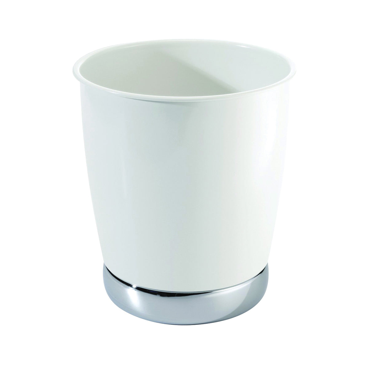iDESIGN York 74721 Waste Can, Steel, White, 9-3/4 in H