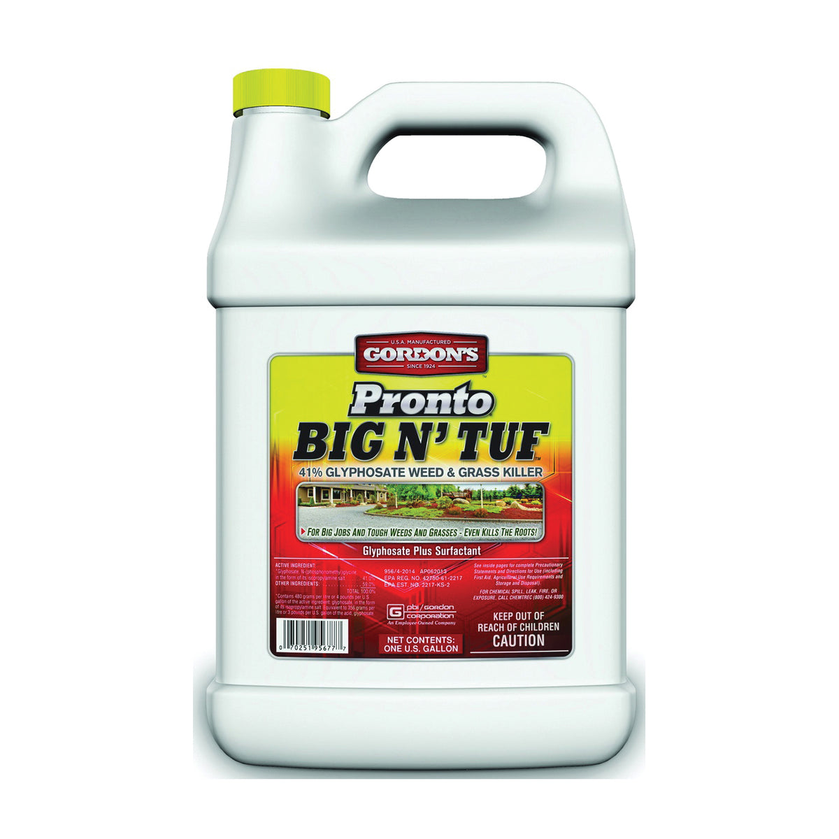 Gordon&#39;s Pronto Big N&#39; Tuf 9571077 Weed and Grass Killer, Liquid, Yellow, 1 gal