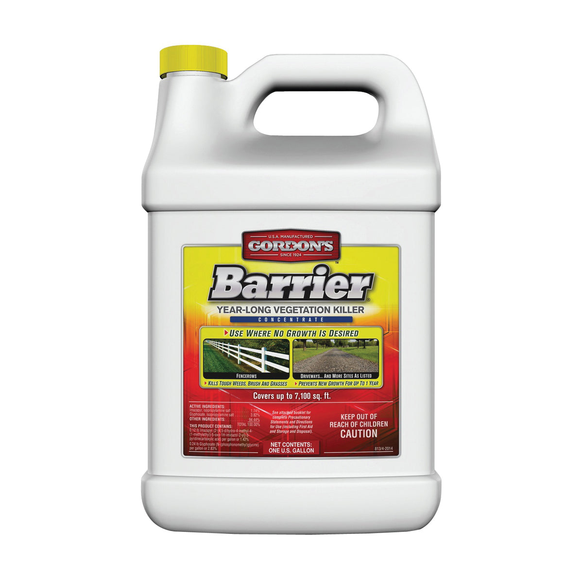 Gordon&#39;s Barrier 8131072 Vegetation Killer, Liquid, Light Yellow, 1 gal