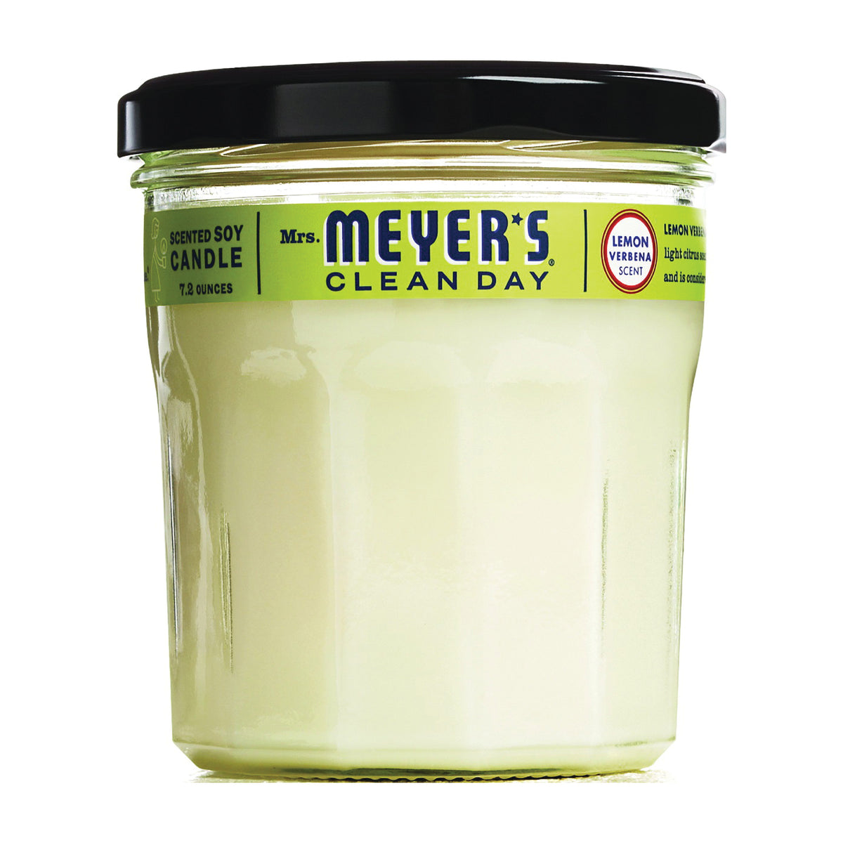 Mrs. Meyer's 42116 Soy Candle, Lemon Verbena Fragrance, 35 hr Burning, White Candle
