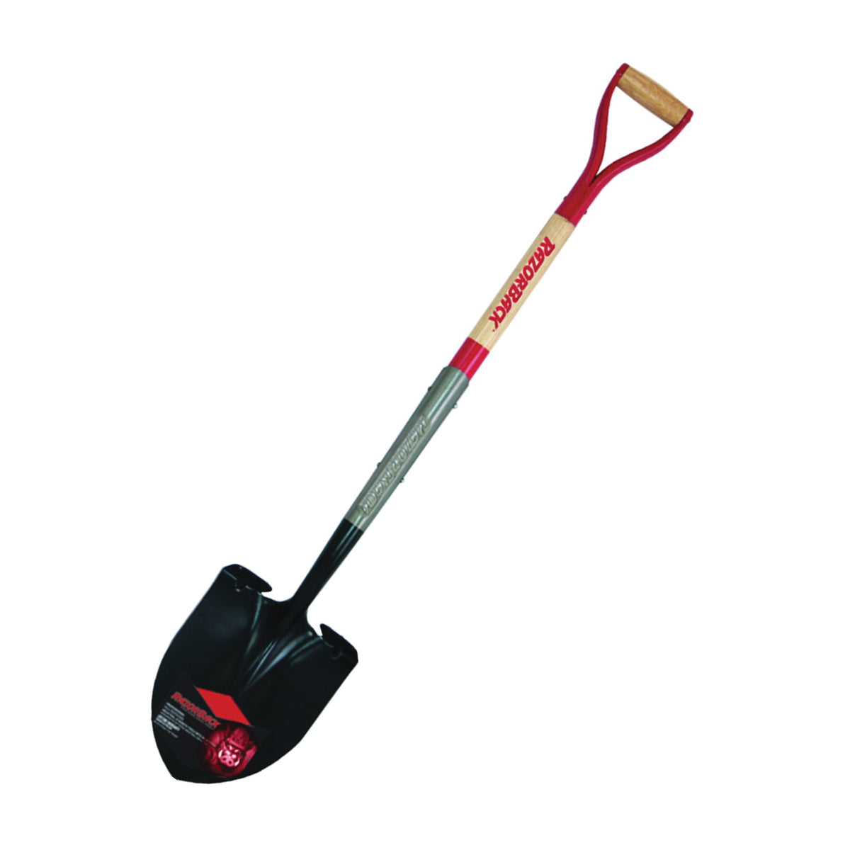 RAZOR-BACK 2594200 Digging Shovel, 9 in W Blade, Steel Blade, North American Hardwood Handle, D-Shaped Handle