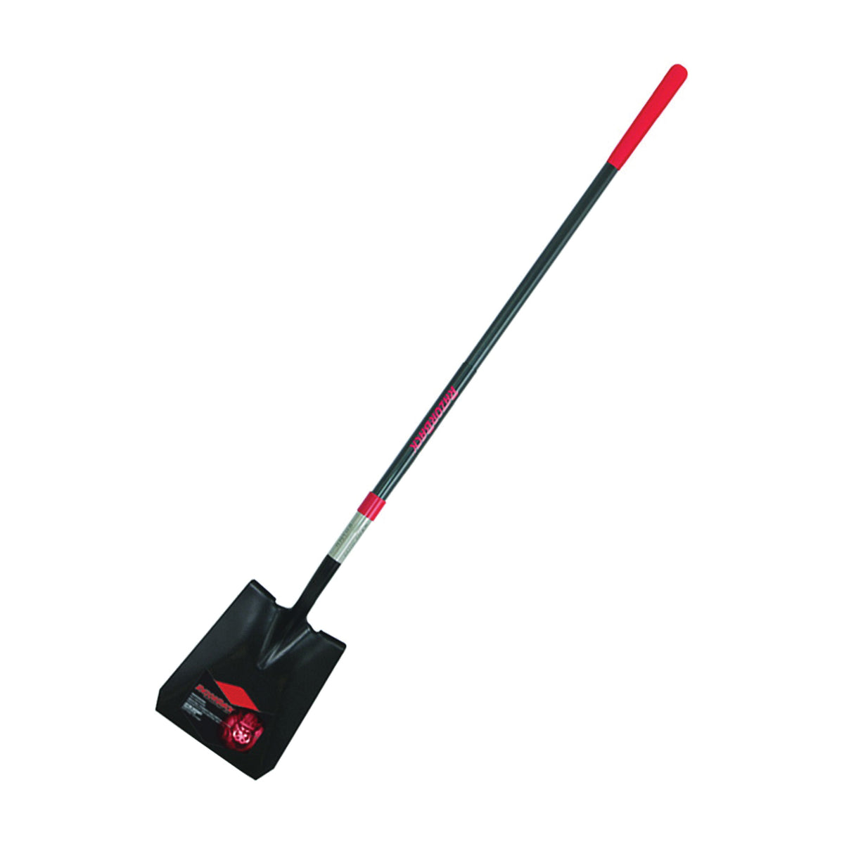 RAZOR-BACK 2594500 Square Point Shovel, 9-1/2 in W Blade, Steel Blade, Fiberglass Handle, Cushion Grip Handle