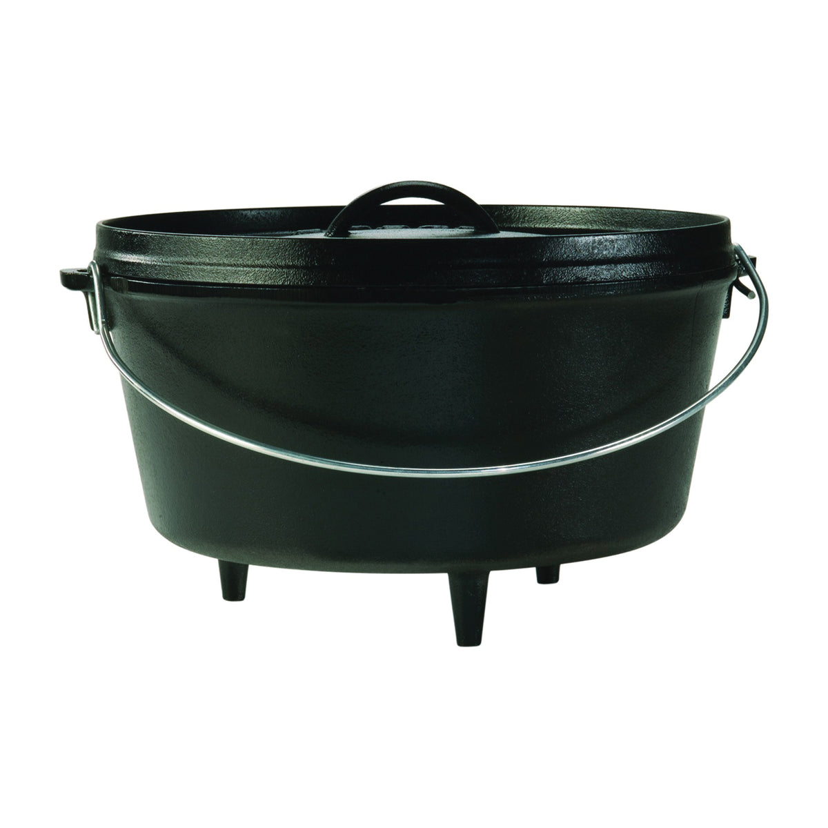 Lodge L12DCO3 Camp Dutch Oven, 8 qt Capacity, Cast Iron, Black, Bail Handle