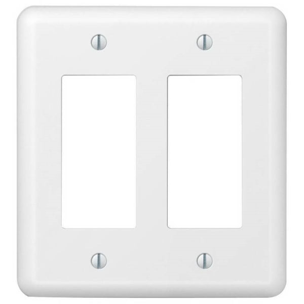 AmerTac Devon 935RRW Wallplate, 5 in L, 4-5/8 in W, 2 -Gang, Steel, White