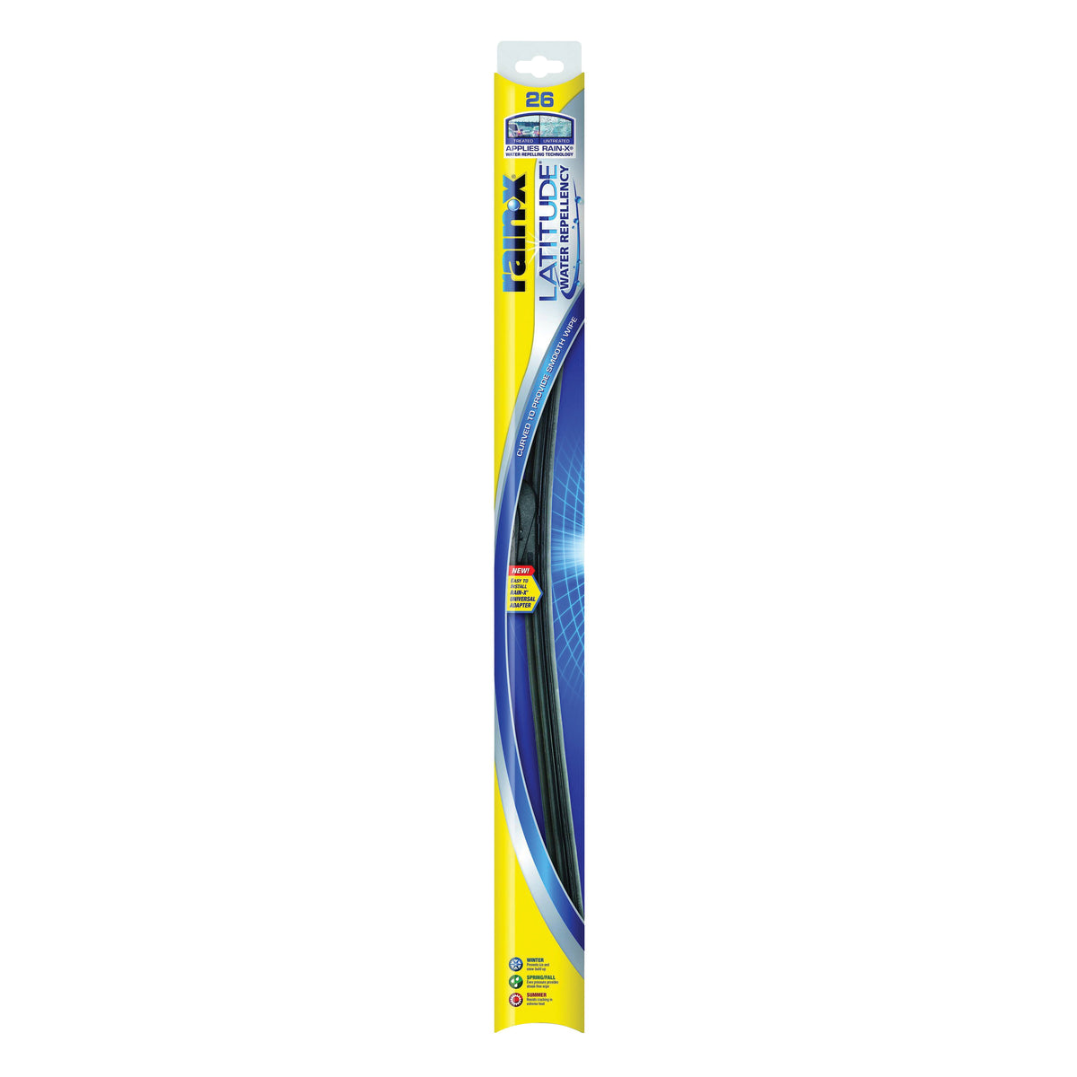 Rain-X Latitude 5079281-2/5079281 Winter Wiper Blade, 26 in, Curved Blade, Rubber