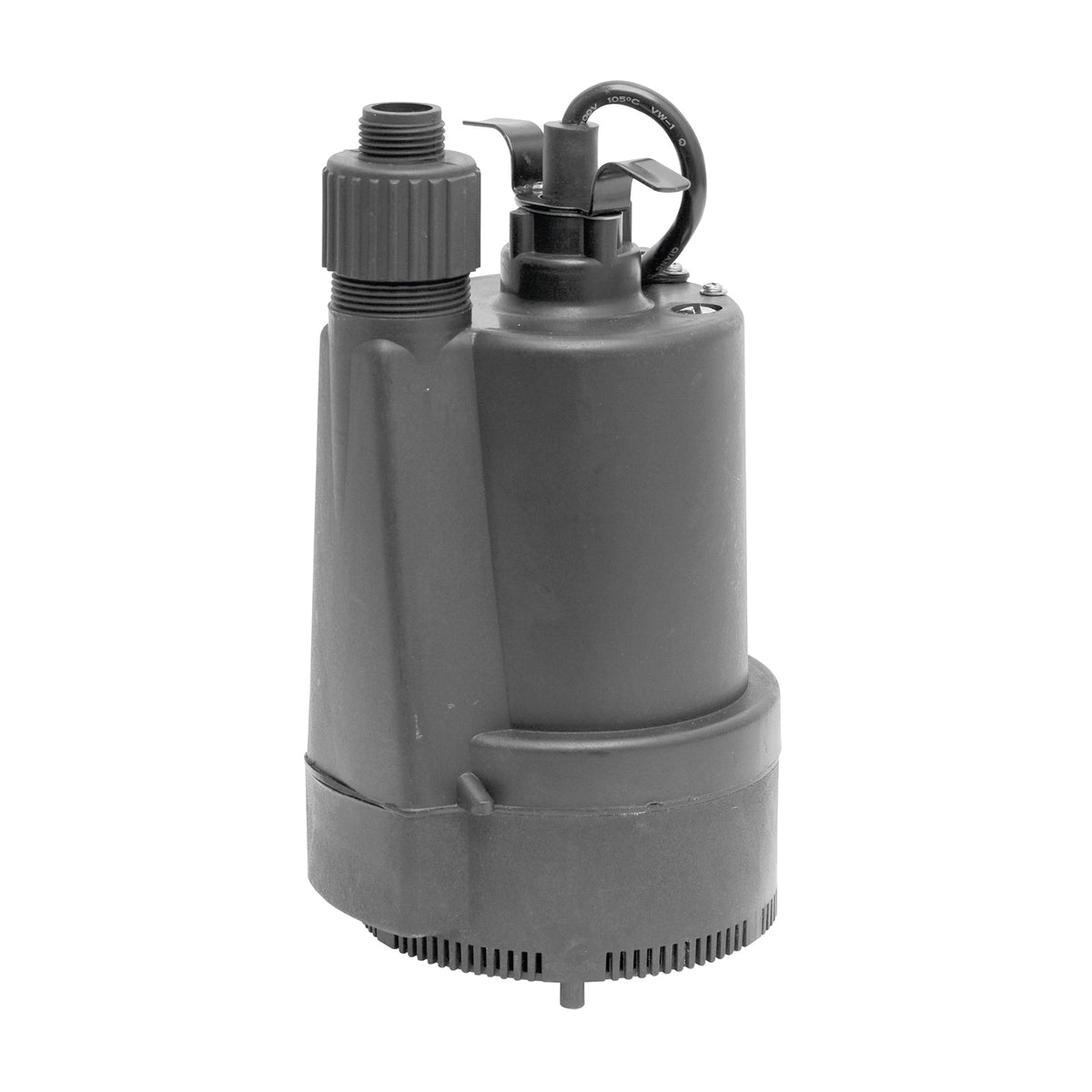 SUPERIOR PUMP 91330 Submersible Utility Pump, 4.1 A, 120 V, 0.33 hp, 1-1/4 in Outlet, 40 gpm, Thermoplastic Impeller