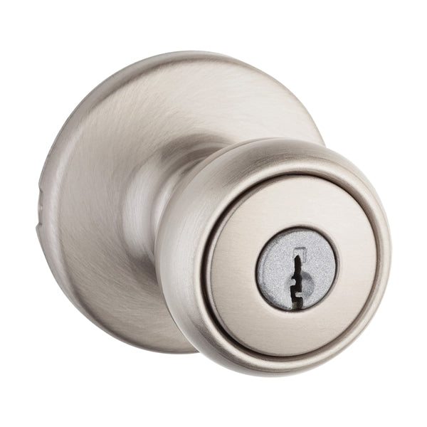 Kwikset 400T-15 CP Keyed Entry Knob, Steel, Satin Nickel